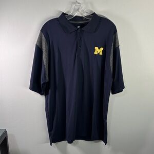 Colosseum shirt men’s size xl x-large blue grey yellow polo M for Michigan game